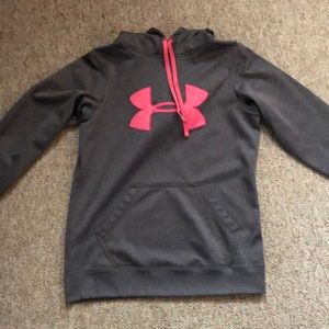 Under Armour grey and pink hoodie